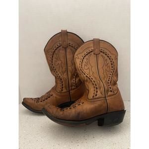 Laredo Cowboy Men Boots Size 8 Brown Pre-Owned